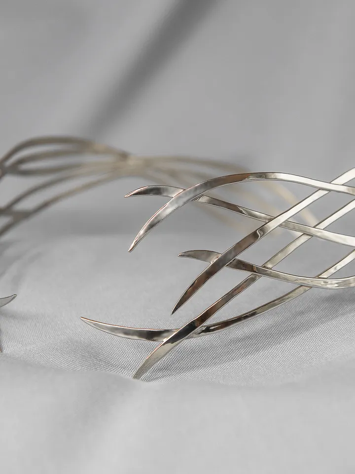 Wedding diadem Bridal Elven Tiara Elf Leaf Crown bridal hair vine Wedding Headpiece headband Silver Bridal Tiara Miriel