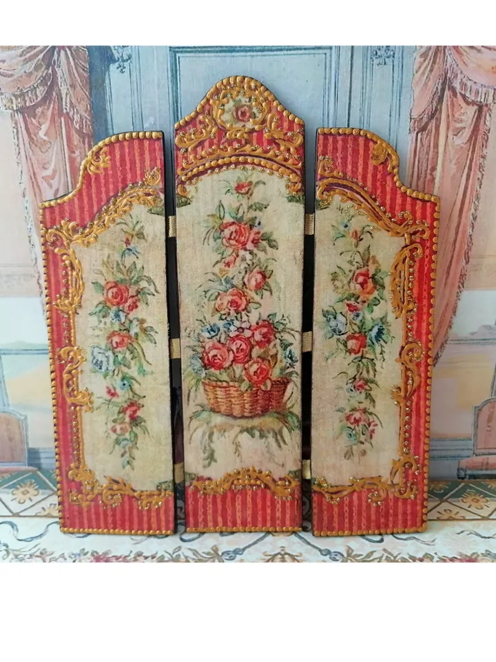 Handmade screen for a dollhouse. 1:12