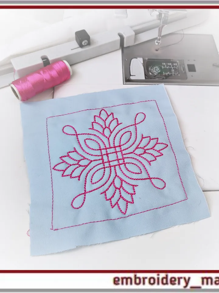 Quilt Block 41 Quilting with floral plant patterns Machine Embroidery Designs