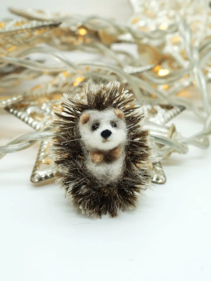 Marshmallow the hedgehog, miniature needle felted animal, baby hedgehog, made to order