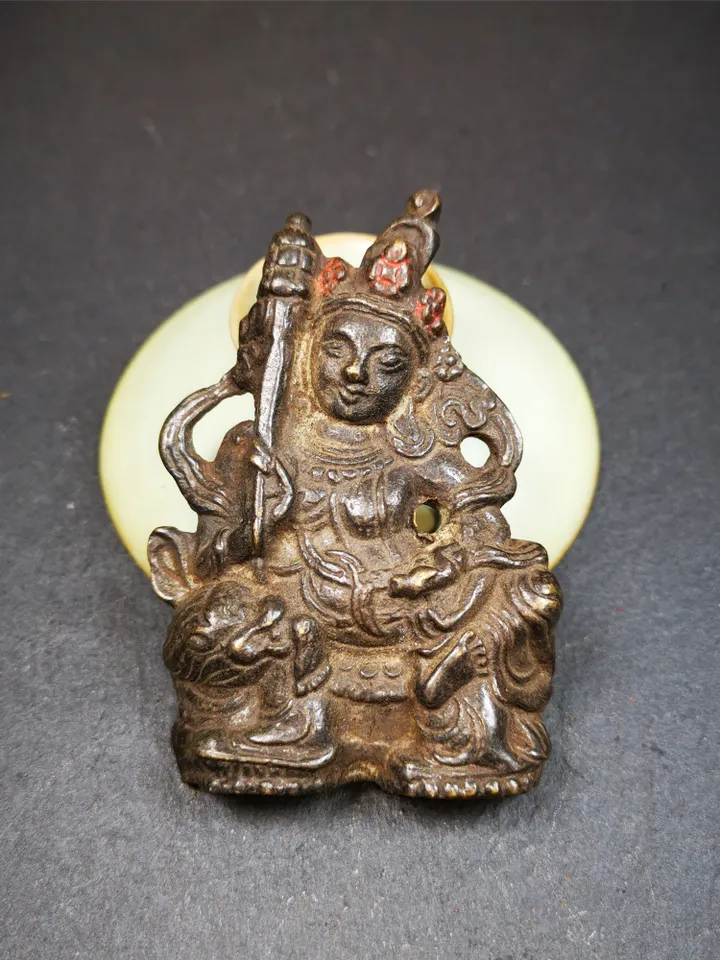 Gandhanra AcientTibetan Buddhist Statue,Terma,Vaisravana,Buddha of Wealth,60 Years Old