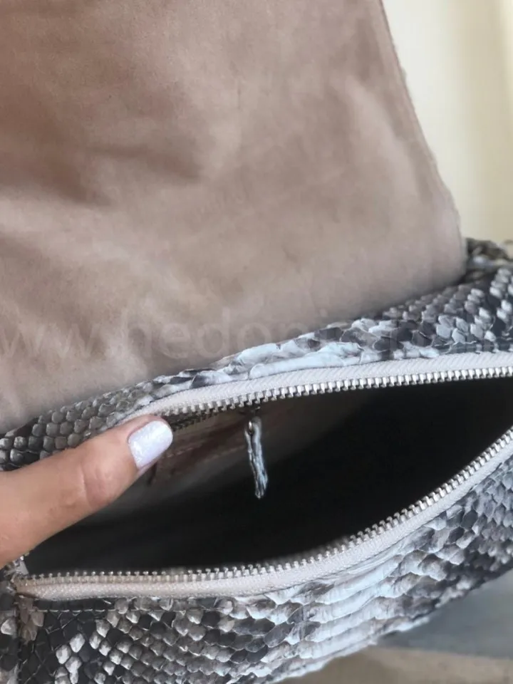 Genuine Python Skin Crossbody Bag Chain Tassel Snakeprint Bag Leather Woman Gray Free Shipping Handmade Summer Clutch Snake Skin Elegant Bag