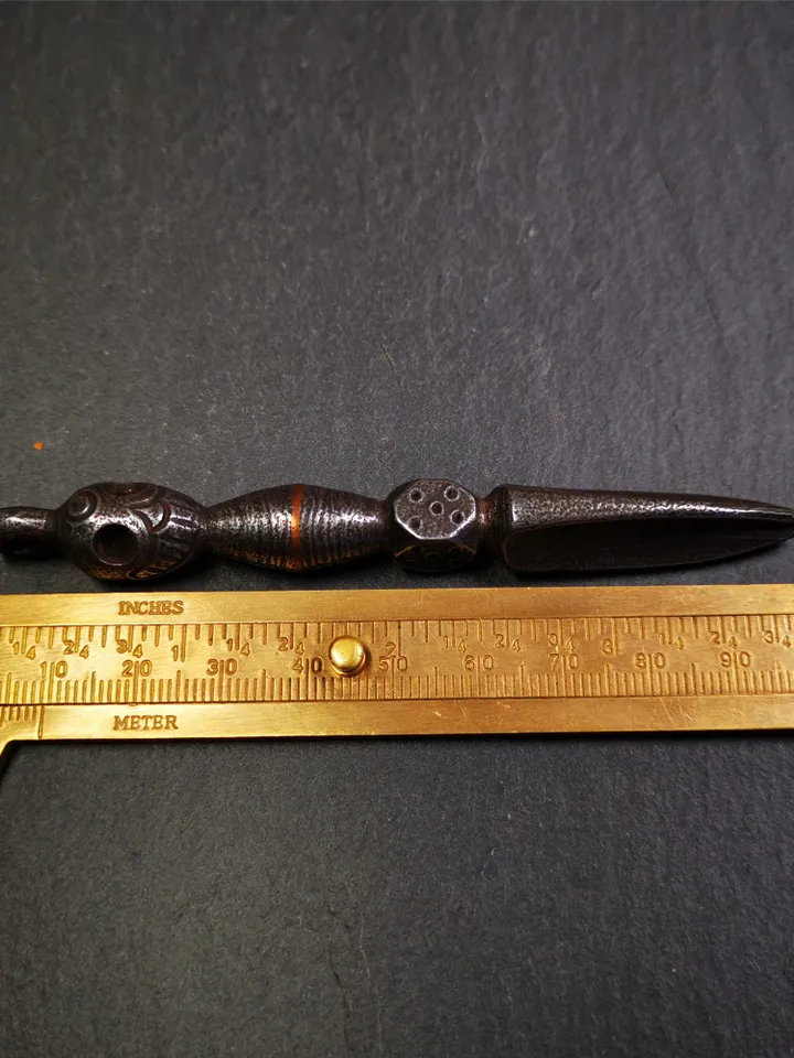 Gandhanra Handmade Skull Phurba Amulet,Kila - Dorje Phurba,Tibetan Budhist Ritual Implement Pendant,Made of Cold Iron,4.0"