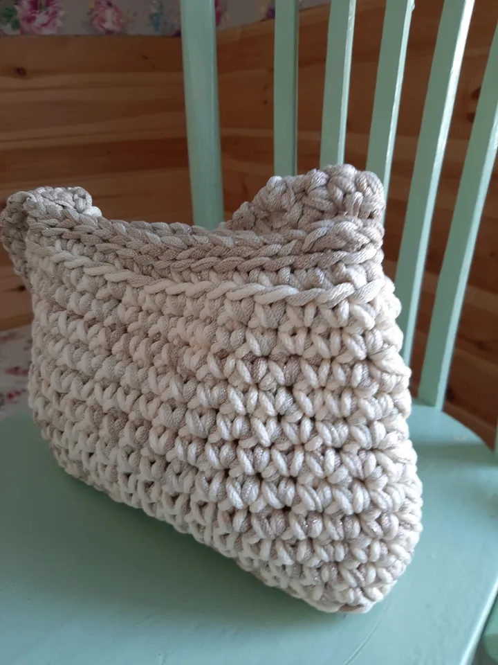 Crochet white Sequined Bag