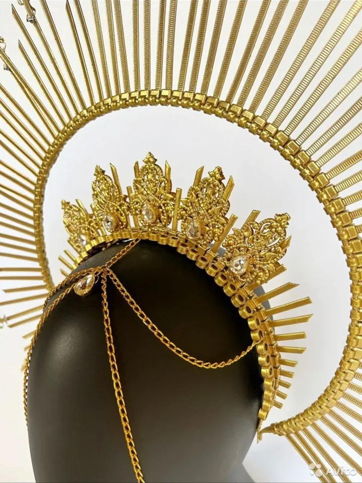 Venetian Goddess Crown Boho Headband Loose Accessory Gold Crown Boho Tiara