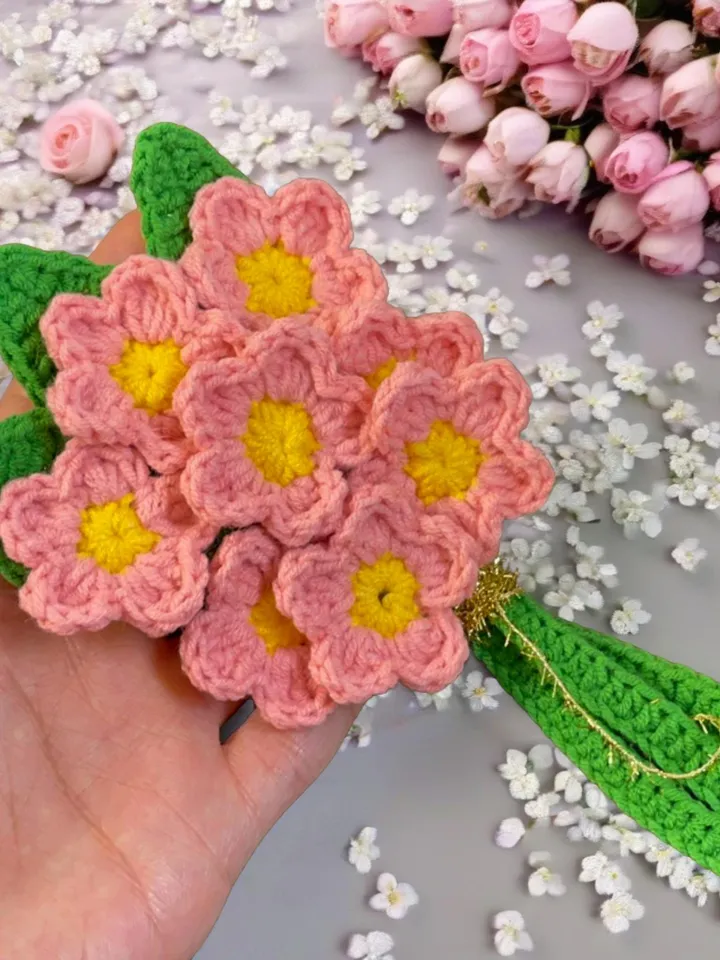 3D Crochet Flower Bouquet Pattern PDF, Realistic Floral Home Decor, Amigurumi Crochet Flowers DIY, Handmade Room Decoration