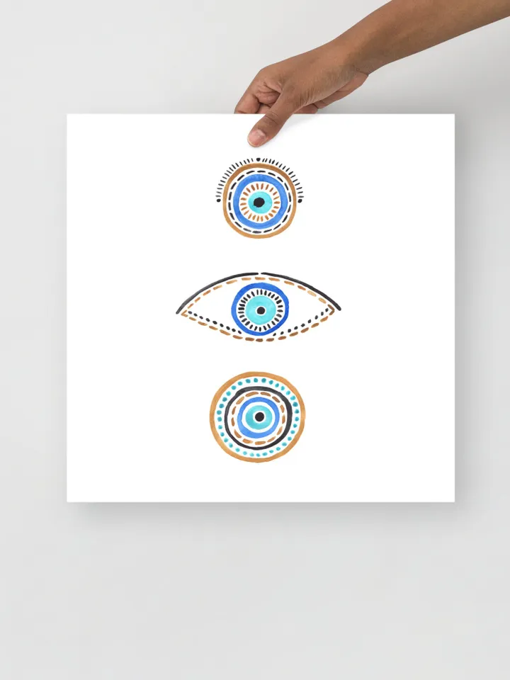 Evil Eye Print,Blue Evil Eye, Nazar Poster, Evil Eye Wall Decor, Abstract Blue Eye, Boho Eye Art Print, Turkish Evil Eye Art Poster
