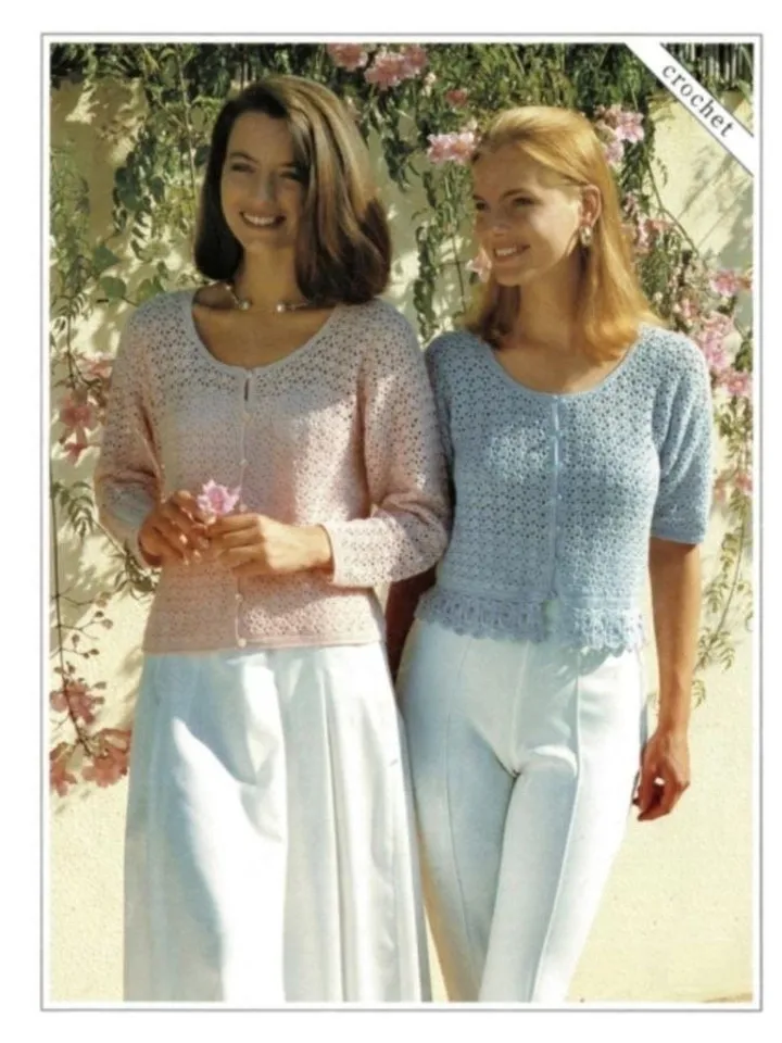 Crochet cardigan pattern, short and long sleeved cardigan pdf