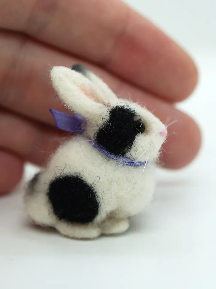 Basil the rabbit, miniature needle felted bunny, gift for her, tiny rabbit, made to order