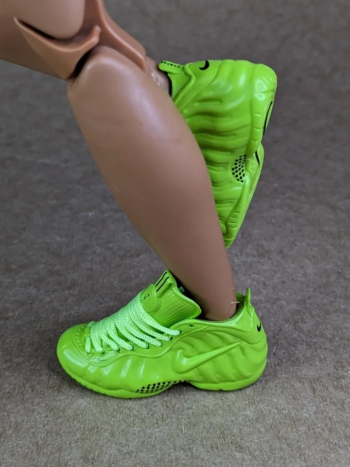 Premium green sneakers for 12 inch male dolls