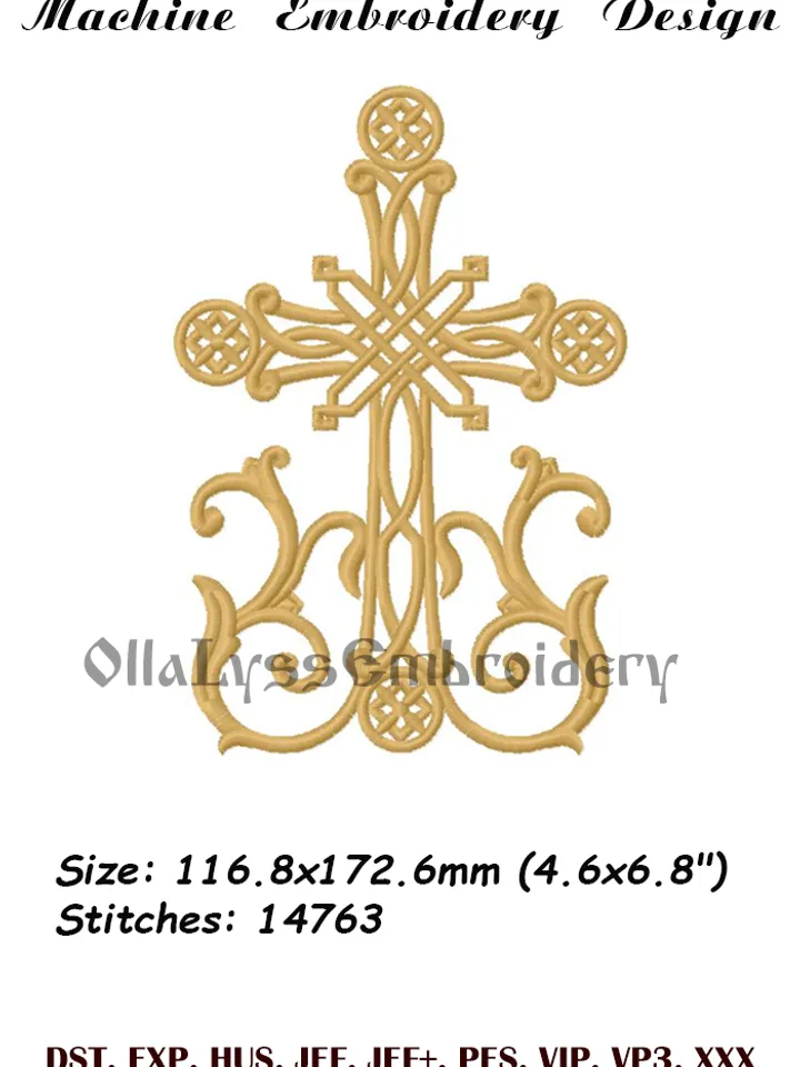 Christian Cross embroidery design