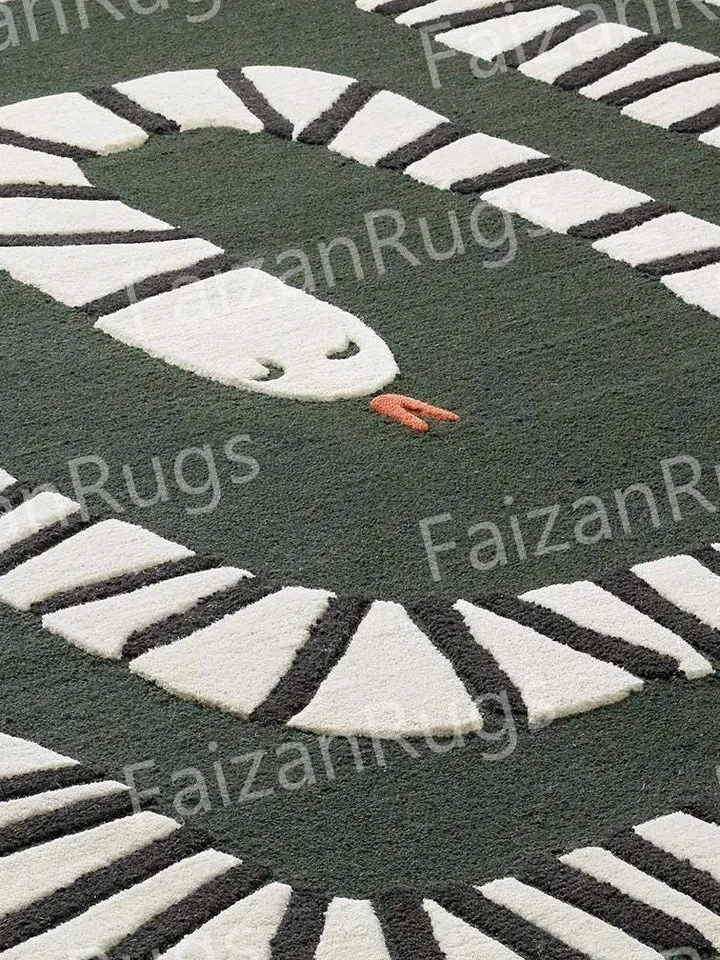 Orochimaru Hand Tufted Area Rug Beautiful Handmade Rug 100% Woolen Rug White Large Area Rugs Living Dining Hall Bedroom 5x8 6x9 8x10 9x12