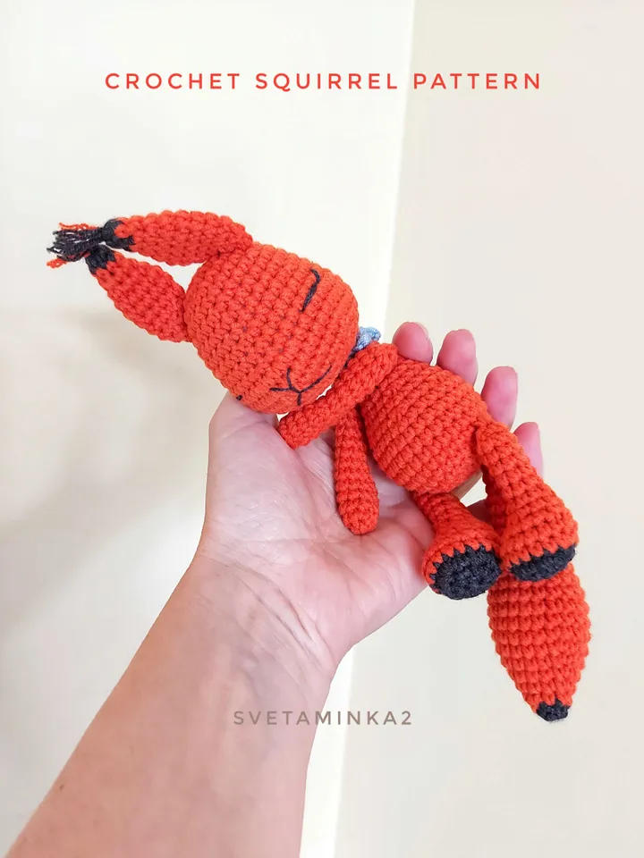 Squirrel Crochet Pattern Cute Amigurumi Animal Toy. Digital Download. PDF.