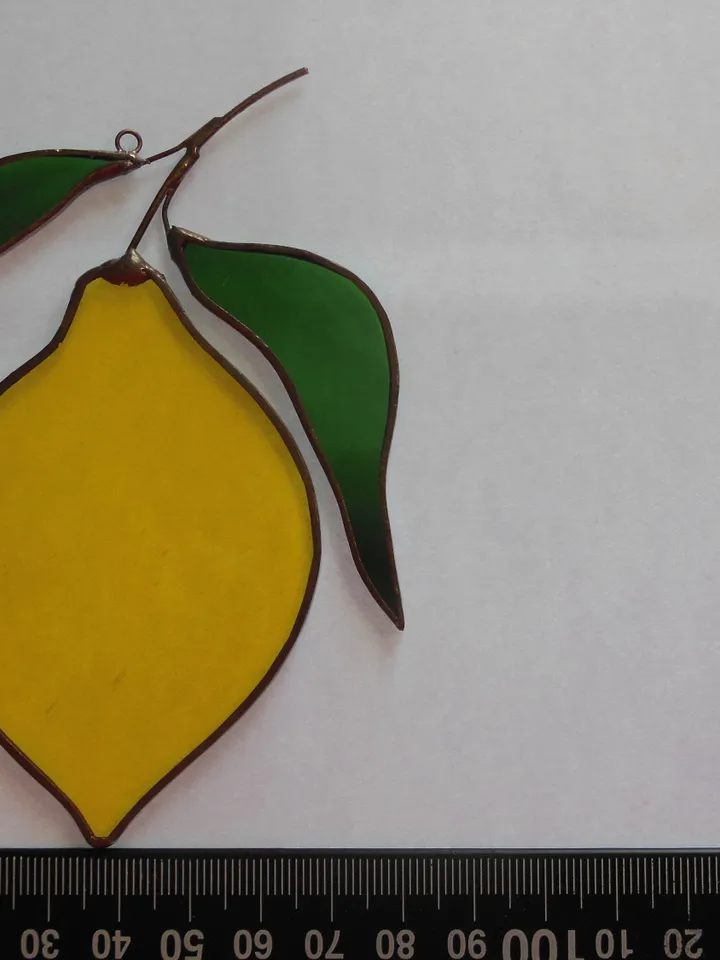 Lemon stained glass window suspension Suncatcher (texture W )