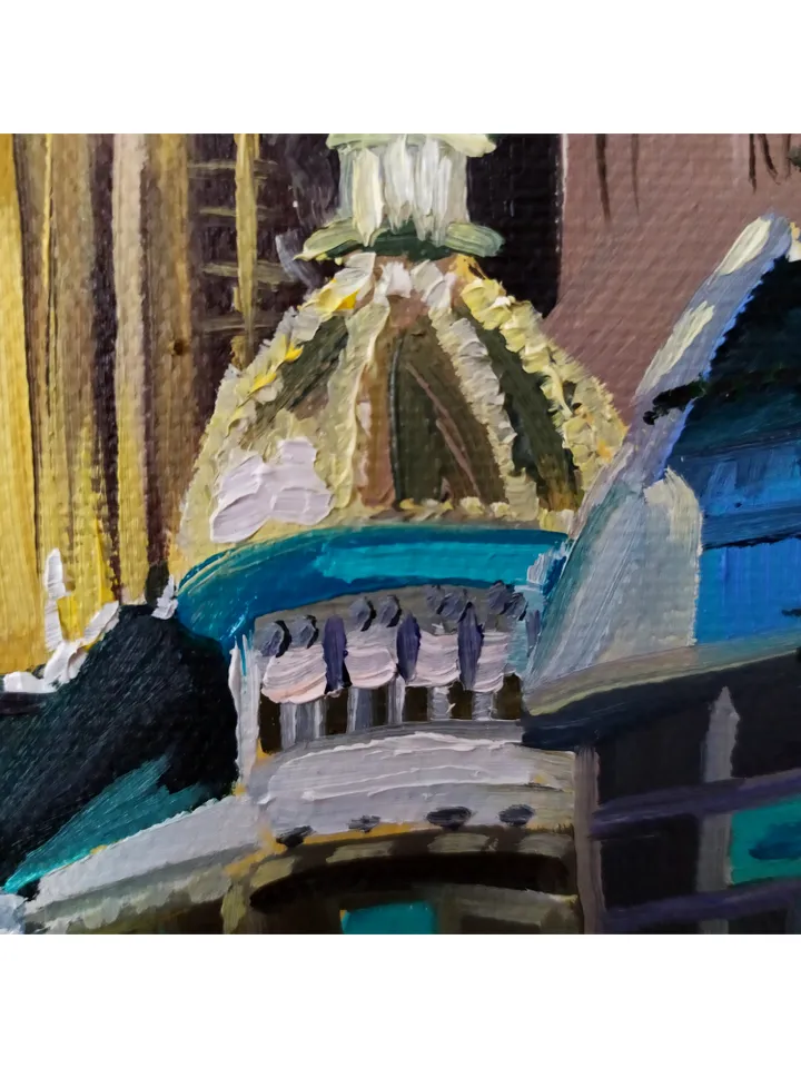 Las Vegas painting Original art Night City Vegas artwork 16 by 16 inches Nevada wall art on canvas painting oil