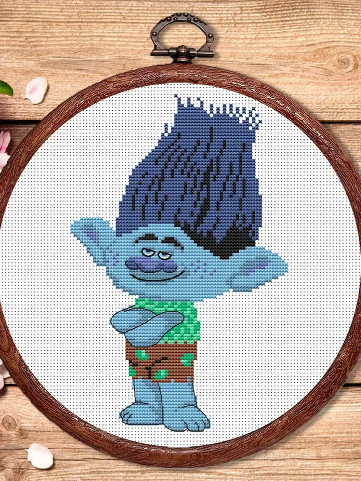 Troll Branch Cross Stitch Pattern, Movies Cross Stitch, Movie Pattern, Troll Cross Stitch Pattern, Baby Cross Stitch Patterns #bab002