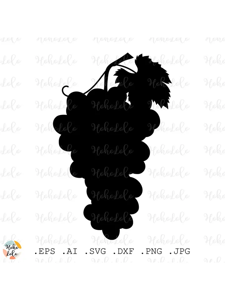 Grapes Svg, Grapes Silhouette, Grapes Template Dxf, Grapes Cricut