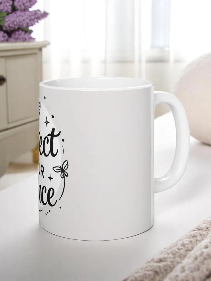 Protect Your Peace Ceramic Mug, Inspirational Coffee Cup, Self-Care Gift, Motivational Tea Mug, Mindfulness Present, Cozy Drinkware