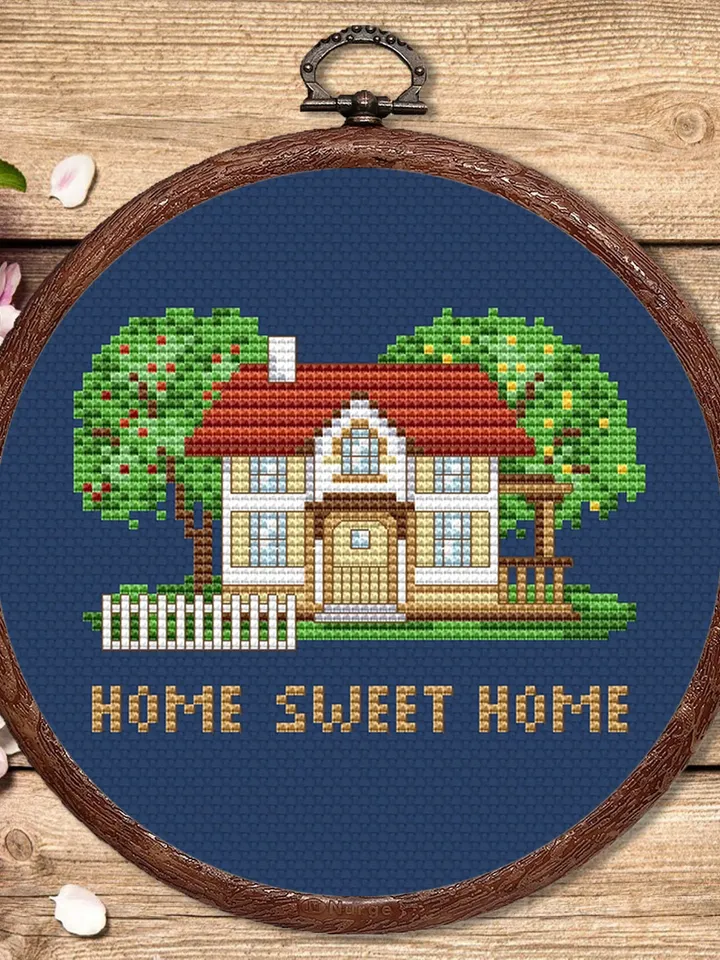Sweet Home Cross Stitch Pattern, Sweet Home Pattern, Home Decor, Housewarming Gift, Housewarming Cross Stitch #qt007