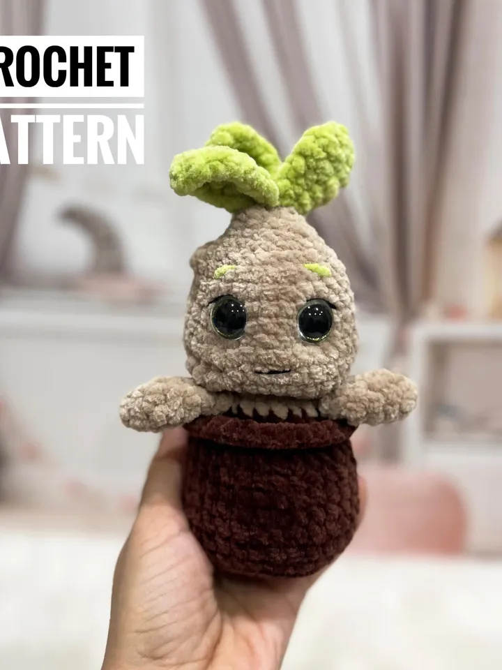 CROCHET PATTERN mandrake toy Cute mandrake flower toy Magic toy Amigurumi tutorial PDF