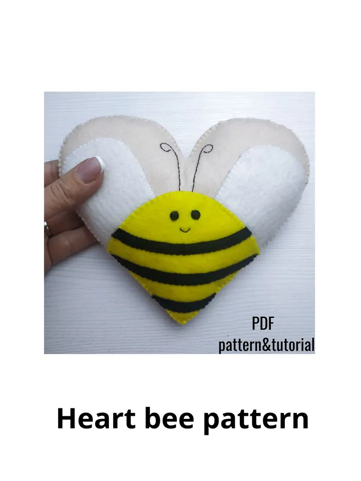Valentines day pattern, PDF, Felt heart pattern, Heart ornament, Valentines day decor, Felt Valentine pattern PDF, Valentines day gift