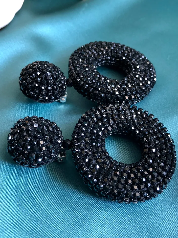 Crystal Pave Hoop Earrings
