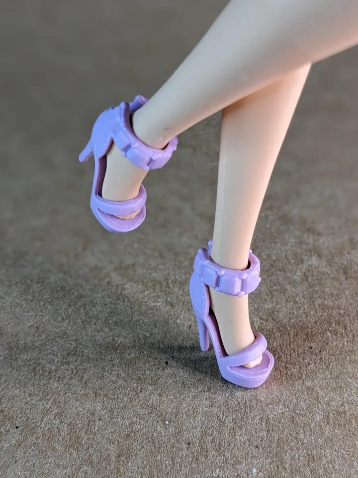 Purple heel sandals for 1/6 scale female dolls