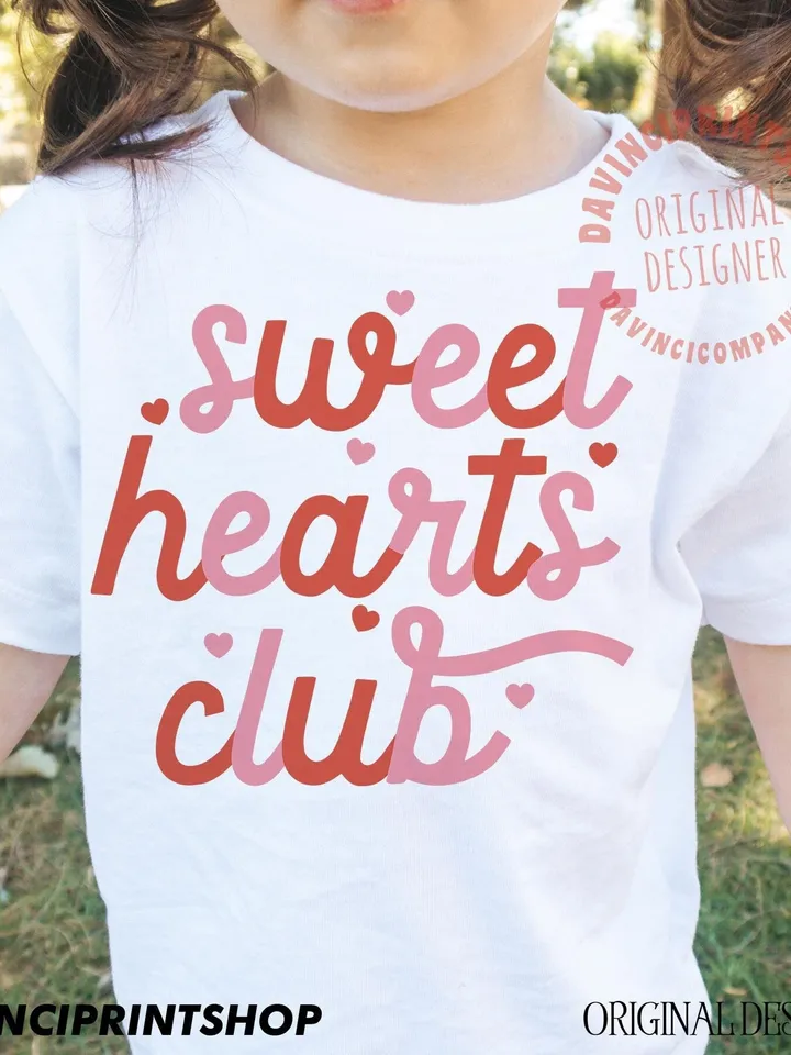 Retro Sweet hearts club png, Valentine shirt png, Kids Valentine png, Girls Valentines Day png, Retro Valentines png, Toddler Valentines png