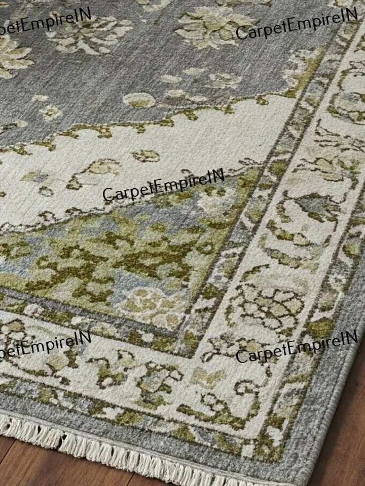 Exquisite Green Modern Oushak Hand Knotted Rug4x6,5x8,6x9,8x10,9x12,10x14 ft Handmade Rugs for Living Room-Antique Contemporary rug,kids rug