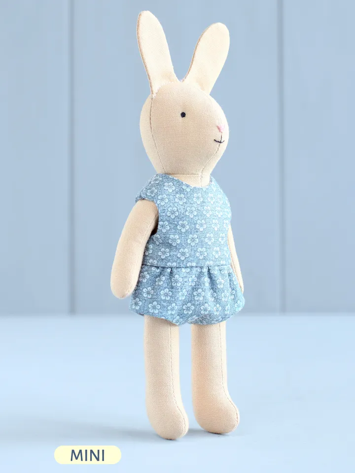 PDF Mini Bunny with Stand-up Ears in Romper Sewing Pattern