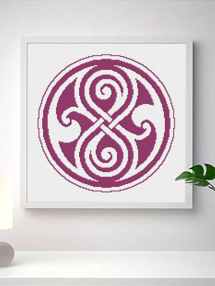 Celtic ornament cross stitch pattern download PDF, Monochrome mandala cross stitch chart, Celtic hourglass cross stitch, DIY Home decor #M21