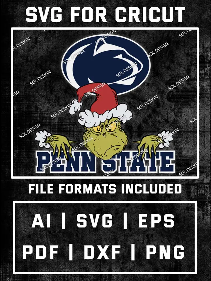 Grinch Penn State Nittany Lions SVG, NCAA SVG Design, NCAA Penn State Nittany Lions SVG, NCAA Penn State Cricut, Christmas Svg, Grinch svg, Digital Download