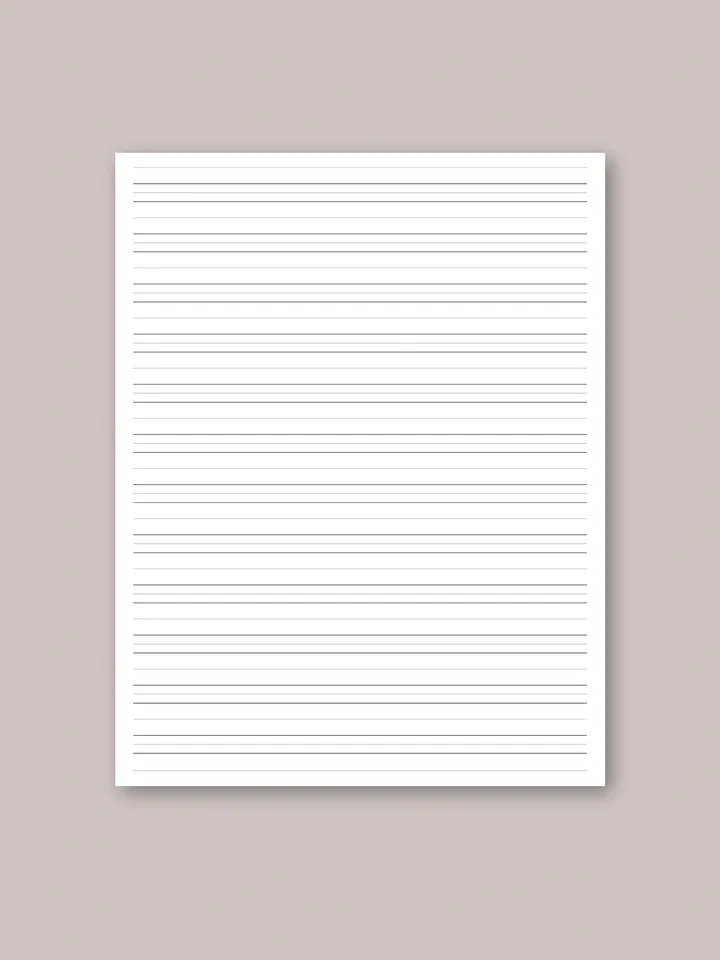Printable Blank Handwriting. Lettering practice. Worksheet. Graph Paper. Handwriting Guide. Calligraphy Sheet.