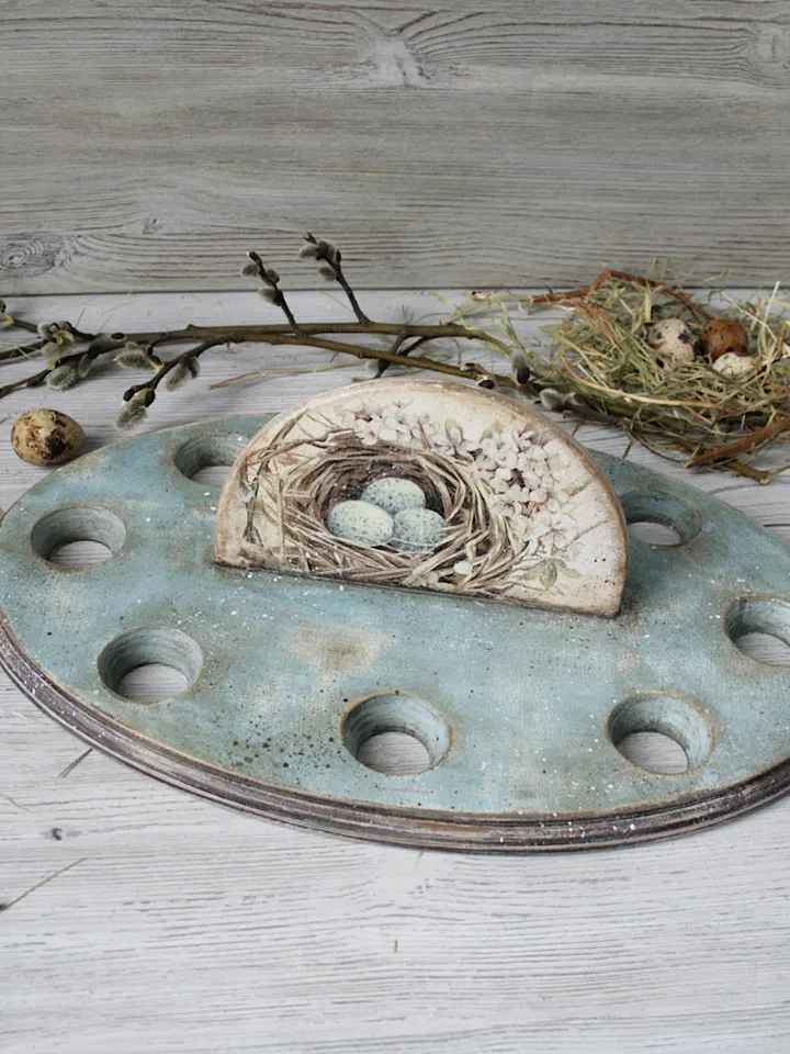 Handmade Wooden Display Stand Egg Decorations Easter Eggs Display Tray