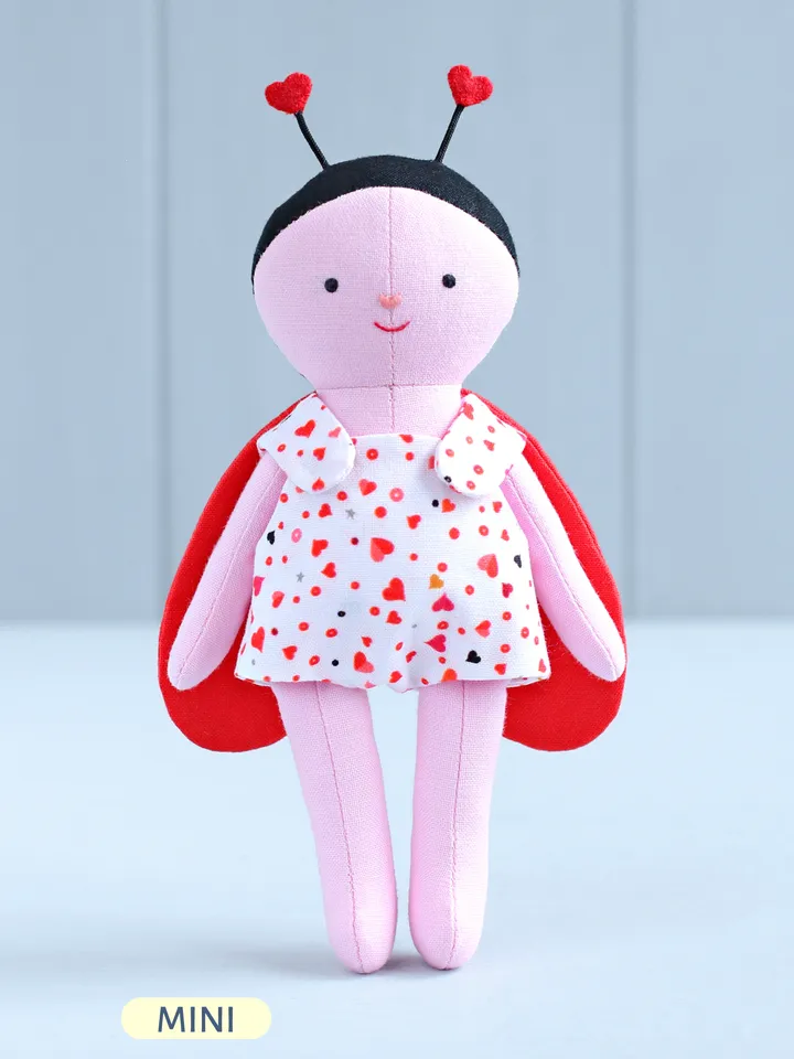 PDF Mini Love Bug Stuffed Animal (Valentine's Day Collection) Sewing Pattern