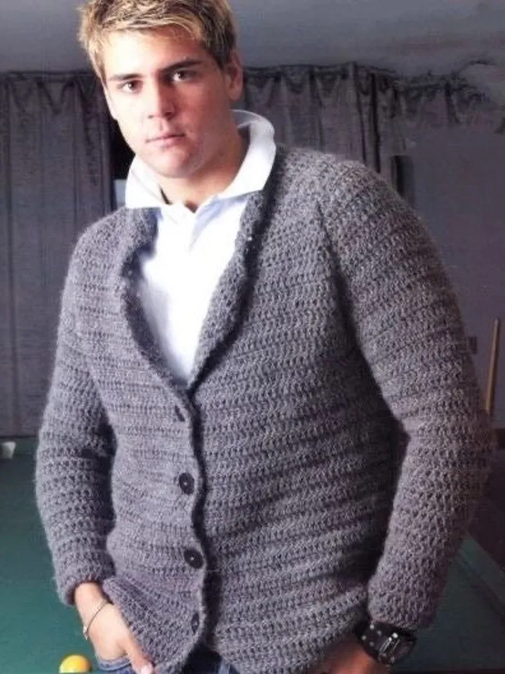 Crochet men, men cardigan crochet, easy cardigan pattern, jacket crochet men, easy crochet pattern