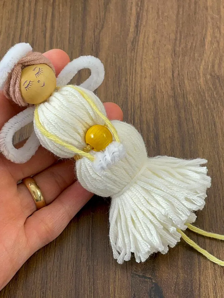 Handmade Yarn Angel Doll PDF Pattern, DIY Faith-Inspired Decoration, Christmas Ornament Craft, Spiritual Yarn Keepsake Design