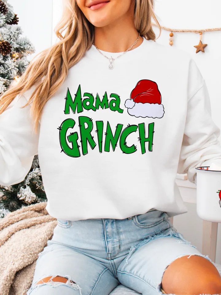 Grinchy Mom Png, Retro Mama Christmas Png, Christmas Png, Mama Shirt Png, Trendy Christmas, Sublimation Designs