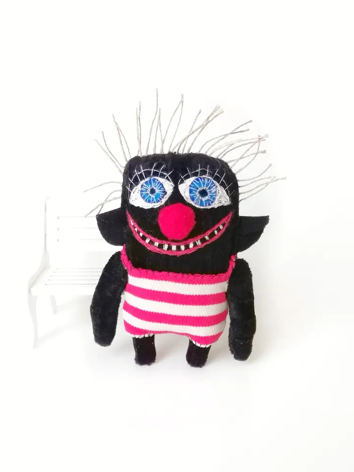 Handmade Artistic Clowns, Stuffed Funny Interior Fabric Toys, One-of-a-Kind Unique Voodoo Dolls, Delightful Decor Toys. FREE SHIPPING!