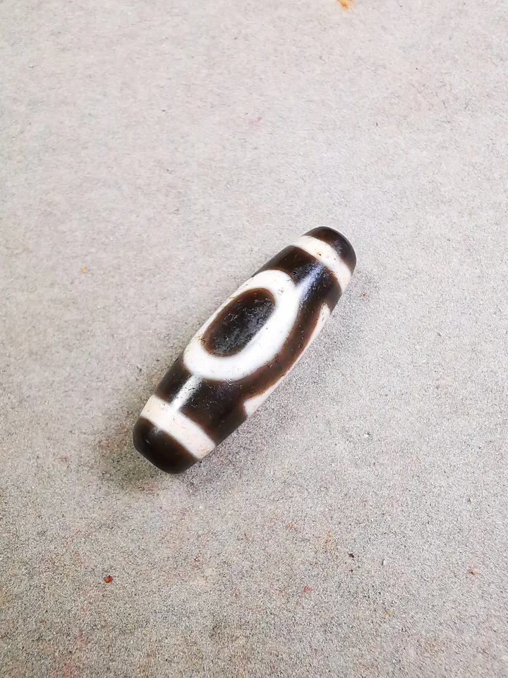 Gandhanra Antique Tibetan Dzi Bead(30 Years Old),Small Size Sky Earth Pattern,Protective Amulet Bead