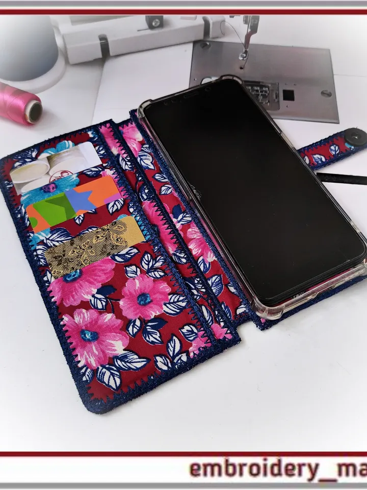 In the hoop embroidery design smartphone case 3x6.56 Girl by Embroidery Manavi 05