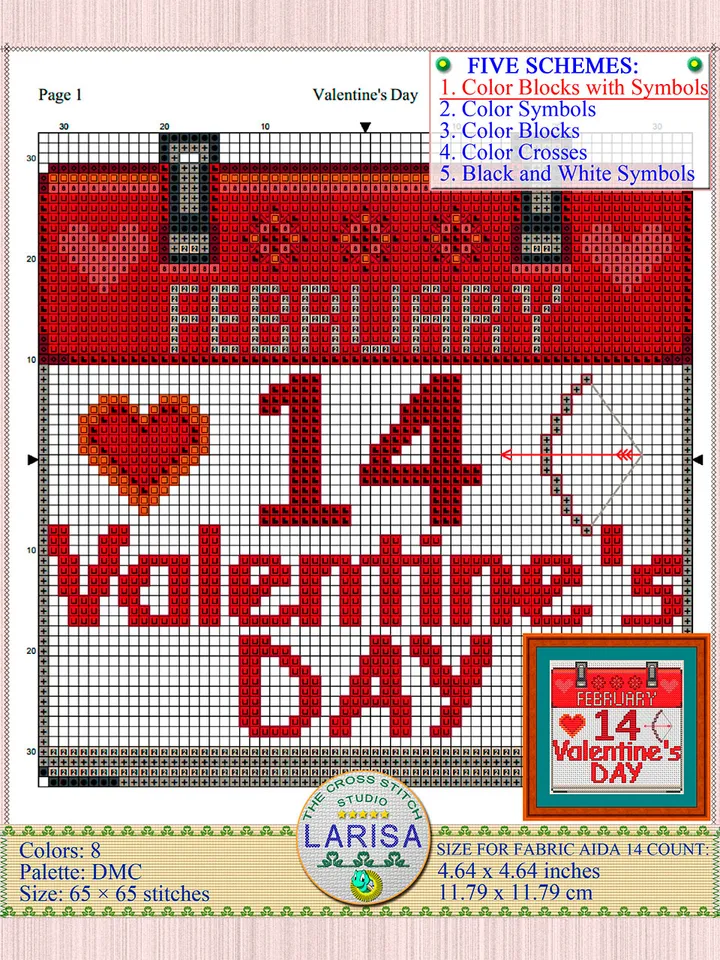 Valentine’s Day Cross Stitch Pattern | February 14