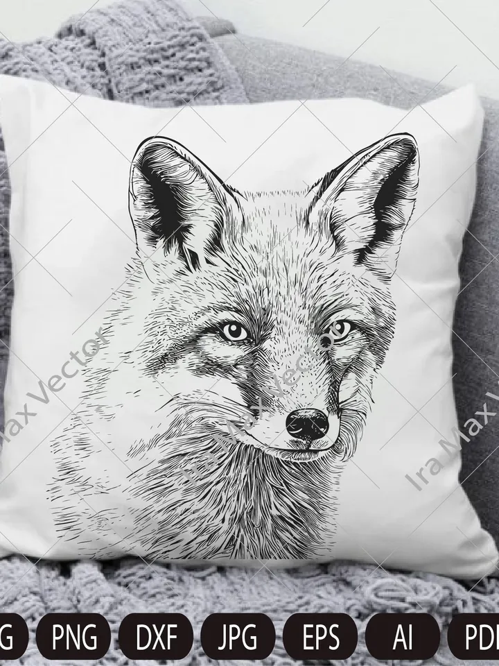 FOX Face svg , Fox Head svg , Fox svg, Fox Mascot svg , Fox Printable,Fox detailed, fox INSTANT DOWNLOAD