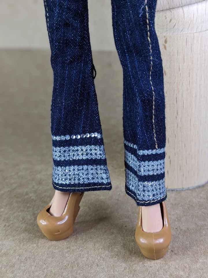 Blue low jeans for 10.5-inch female dolls (MH, EAH)