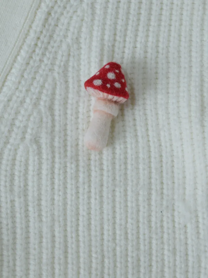 Handmade mushroom brooch