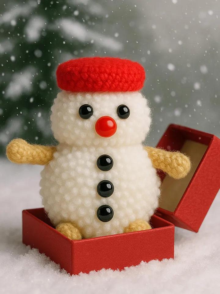 Pom Pom Snowman DIY Craft Pattern, Easy Snowman Tutorial for Winter Decorations, Handmade Christmas Ornament Gift