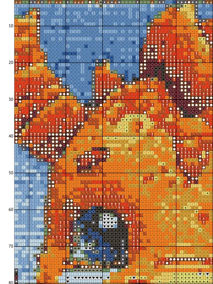 Cross stitch pattern PDF, Little dragon 002