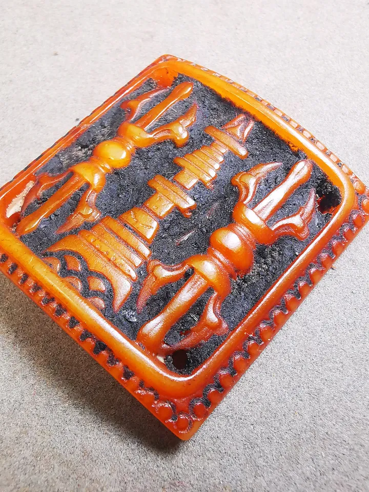 Gandhanra Yak Bone Carved Vajra Stupa Amulet Badge, Tibetan Buddhist Pagoda Pendant