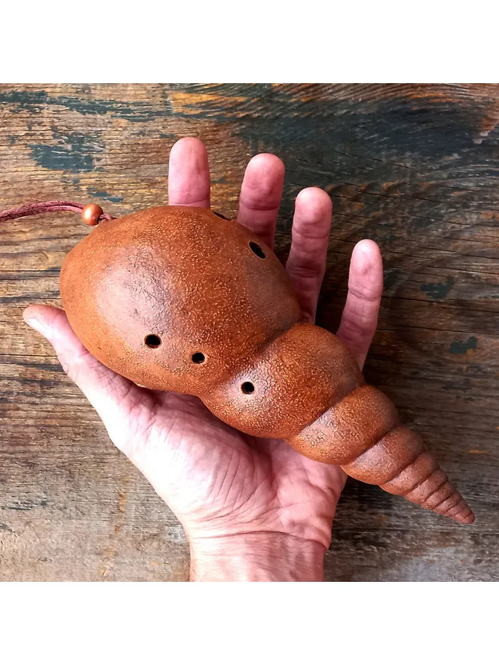 Ocarina "Meditation" / pentatonic / ceramic shell flute / low sound