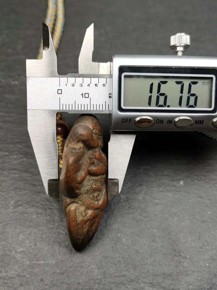 Gandhanra Old Tibetan Tsa Tsa Statue, Vajrakilaya Phurba Amulet Pendant,Buddhist Protector Deity,50 Years Old